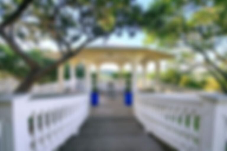Grand gazebo overlooks hill country.