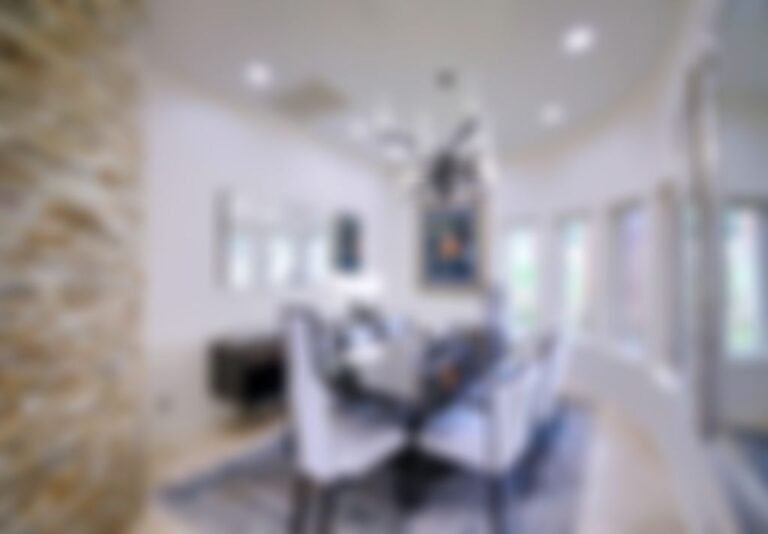 The formal dining room is perfect for dinner parties.